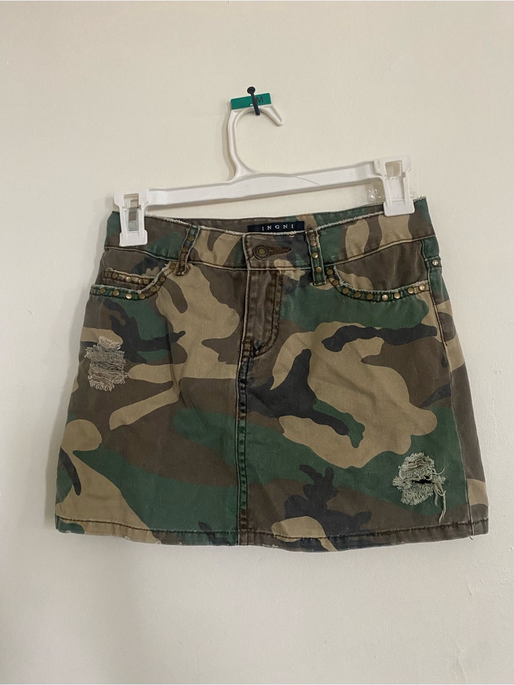 Camo Mini Skirt - Green & Brown
